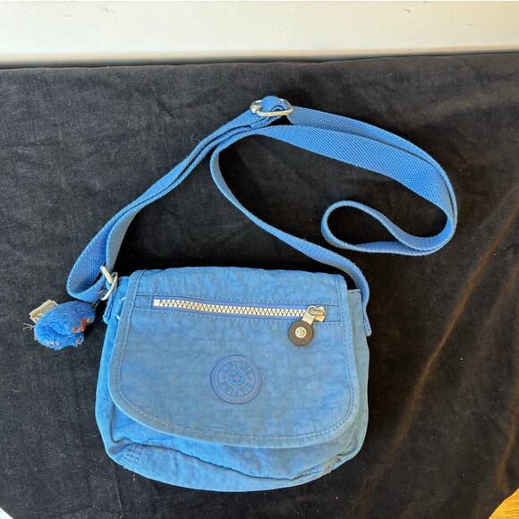 Kipling Bright Blue Small Crossbody Bag Purse + Monkey Fob AC8280 - Picture 1 of 10